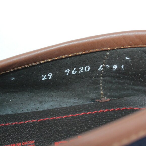 Gerpa Mens Sz 11.5M Navy Blue Leather Suede Buckle Slide On Driving Loafers Shoe - Picture 11 of 12